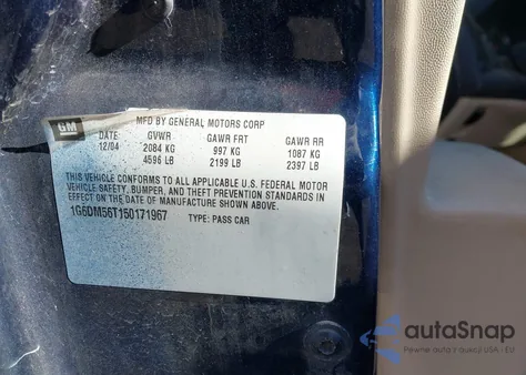 2005 Cadillac Cts Standard z USA, uszkodzony, nr VIN 1G6DM56T150171967